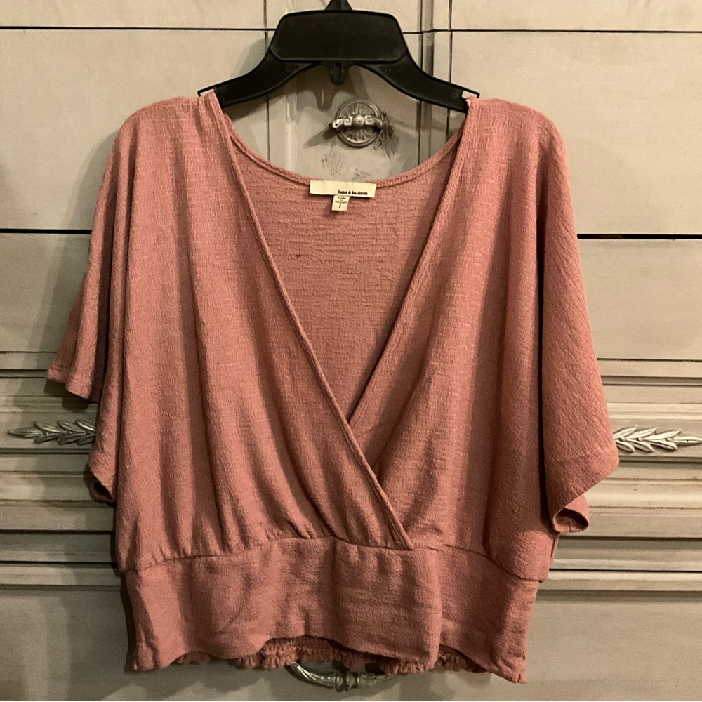 Size L, June & Hudson Bohemian Cropped Blouse.